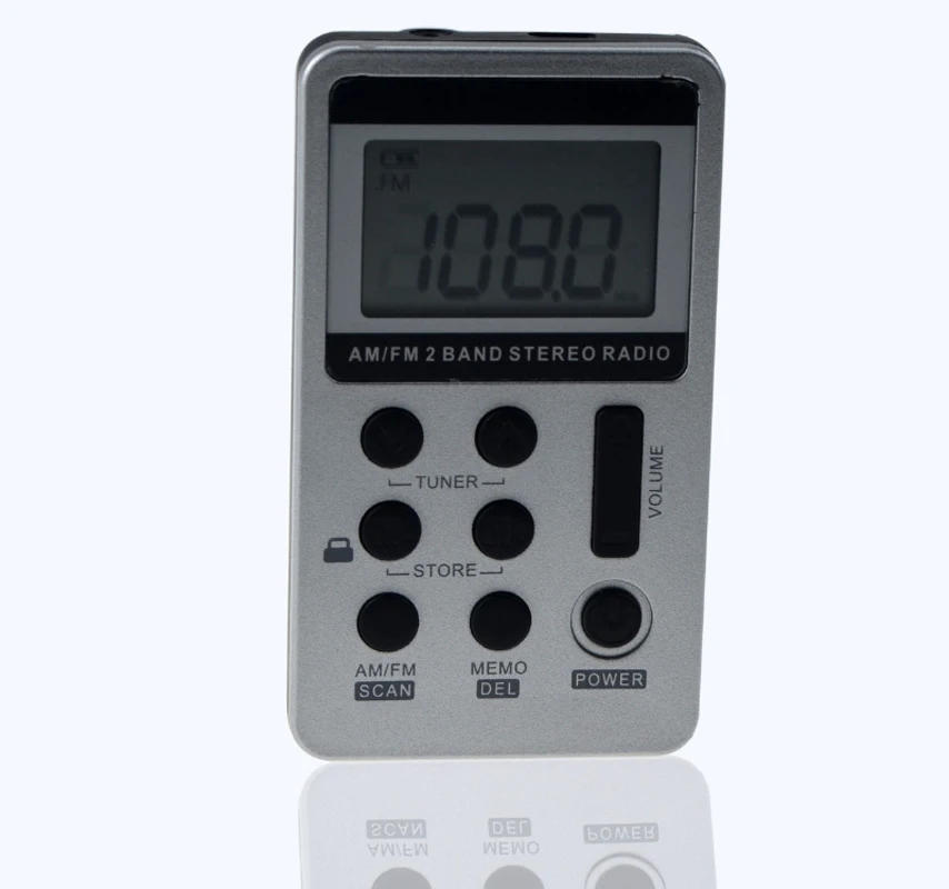 Mini Portable Stereo Radio Handheld Digital FM AM Two Bands Player Speaker Lithium Battery Rechargeable