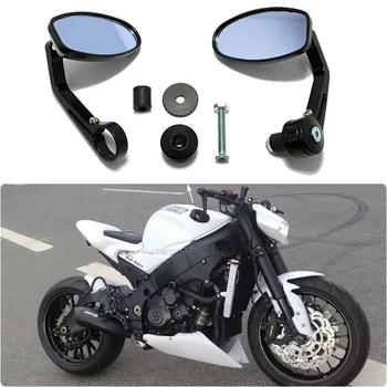 

2pc 7/8" 22mm Motorcycle Mirrors Bar End Blue Glass Universal Rear View Motor Handlebar End Adjustable Mirror Motorcycle Mirrors