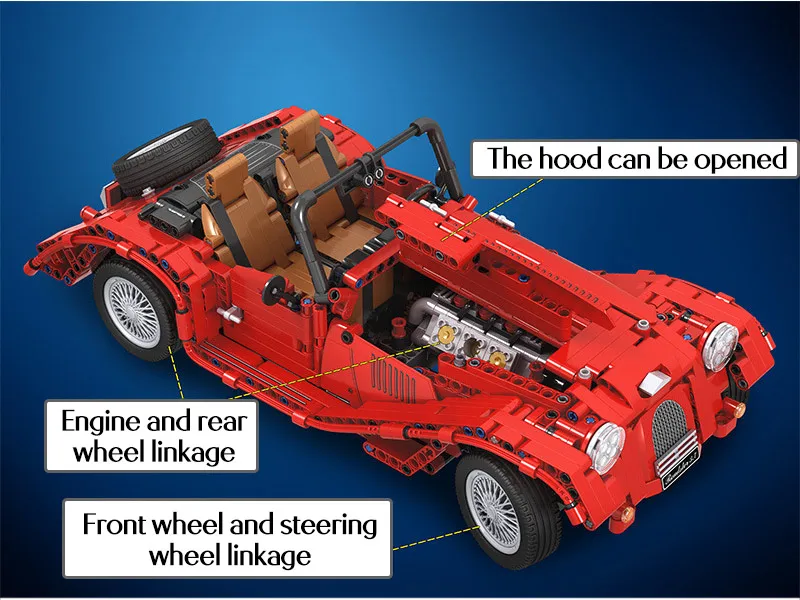 Cidade do Vencedor Blocos de Construção Brinquedos para Crianças Três Rodas Clássico Carros Caminhão Técnica Modelo Conversível Carro Tijolos 3 Cheap Blocos