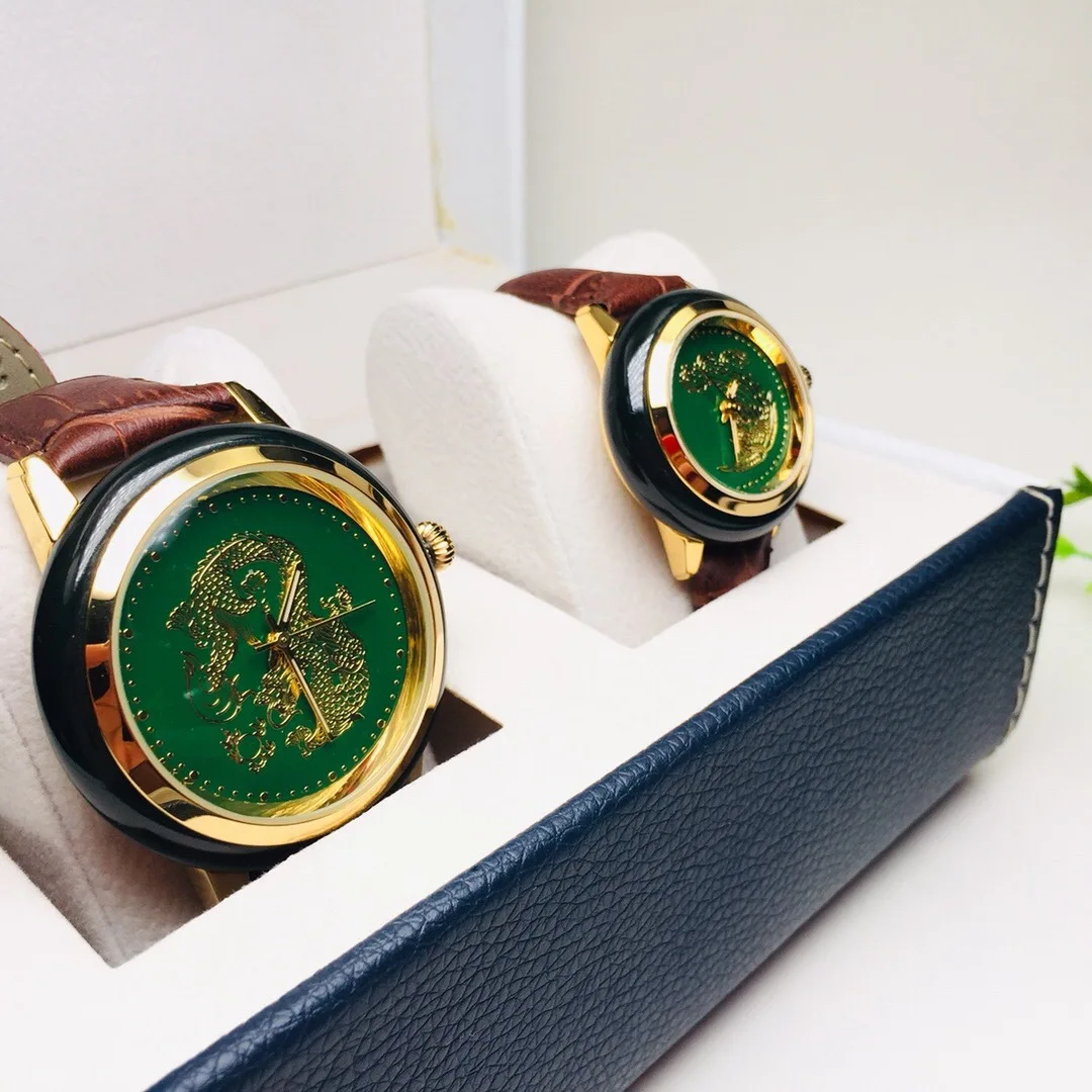 Unique New Brand luxury lovers jade Wristwatch Men's quartz top watch Couple fashion popular carnival Business Woman watch