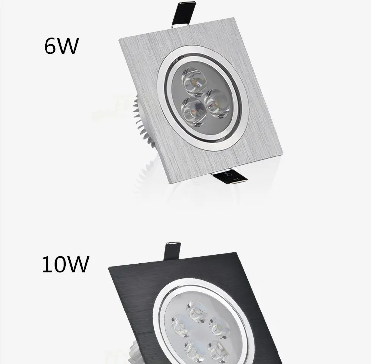 Description Picture 5 of itemDimmable Square led downlight 6w 10w 14w 12V 220V recessed cabinet bulb square spotlight ceiling led driver for home decoration