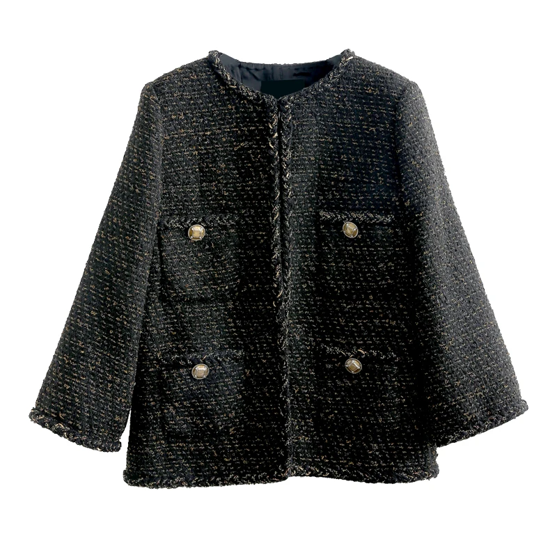 

New Understand currency failure What a GAO Big cousin Liu Wen s wool tweed jacket with small fragrance