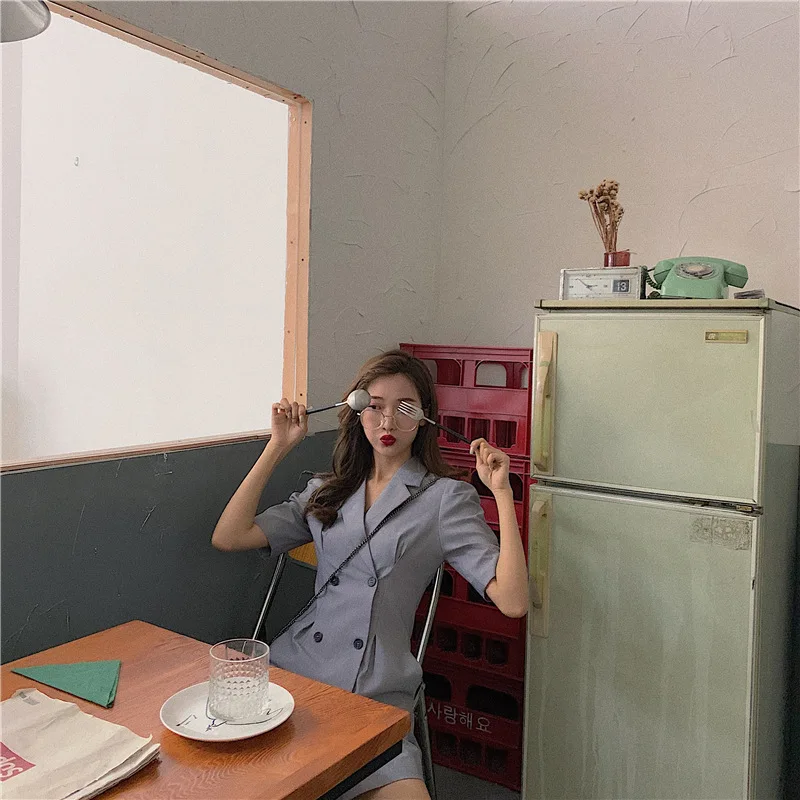 Летний костюм для фотосессии в Корейском стиле, стиль, женское платье, короткий рост, талия, обнимающая Platycodon Grandiflorum, юбка с высокой талией