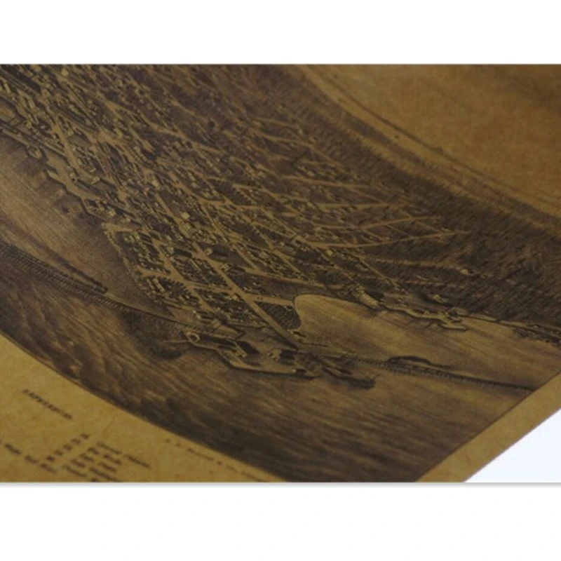 Винтажный Классический древний город Сиэтл аэрофотосъемка карта Ретро плакат