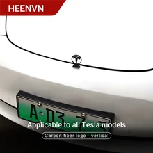 

Heenvn For Tesla Model 3 2021 New Car LOGO Real Carbon Fiber Upright Front Rear Frunk Decoration Model Three X S Y Accessories