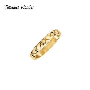 

Timeless Wonder Titanium Geo Cross Band Statement Rings Women Stainless Steel Jewelry Punk Runway Gothic Boho Ins Trendy 6366