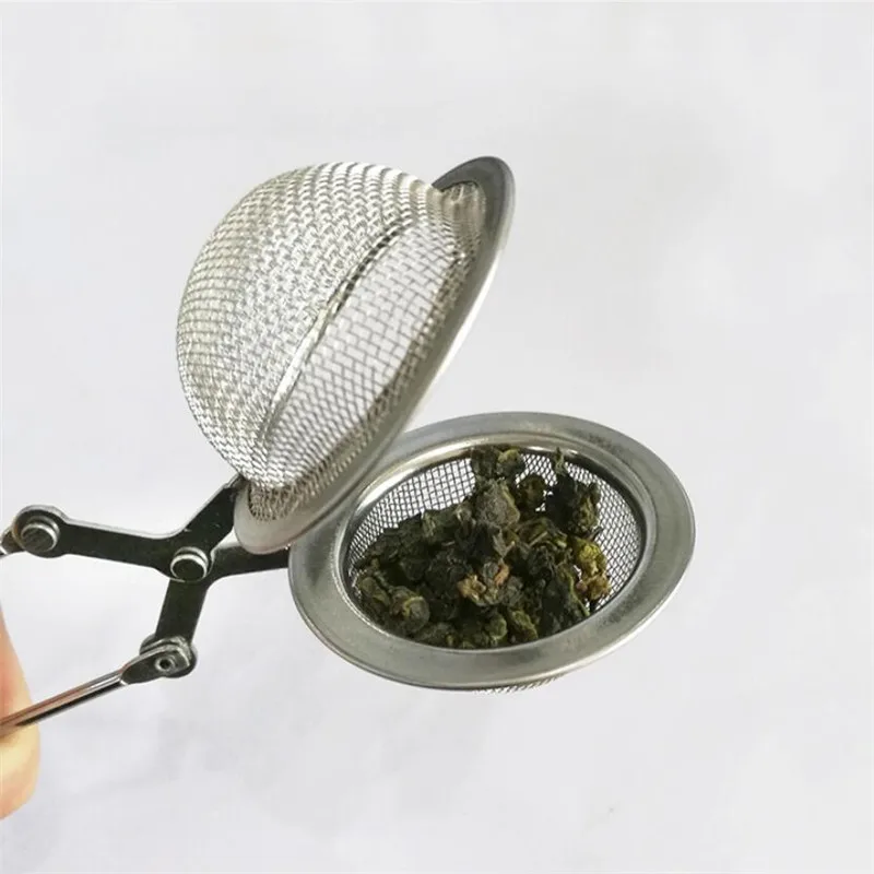 Spring Spoon Tea Mesh Ball Infuser Filter Teaspoon Squeeze Creative Strainer Metal Stainless Steel Handle Spoon Diffuser tea infuser