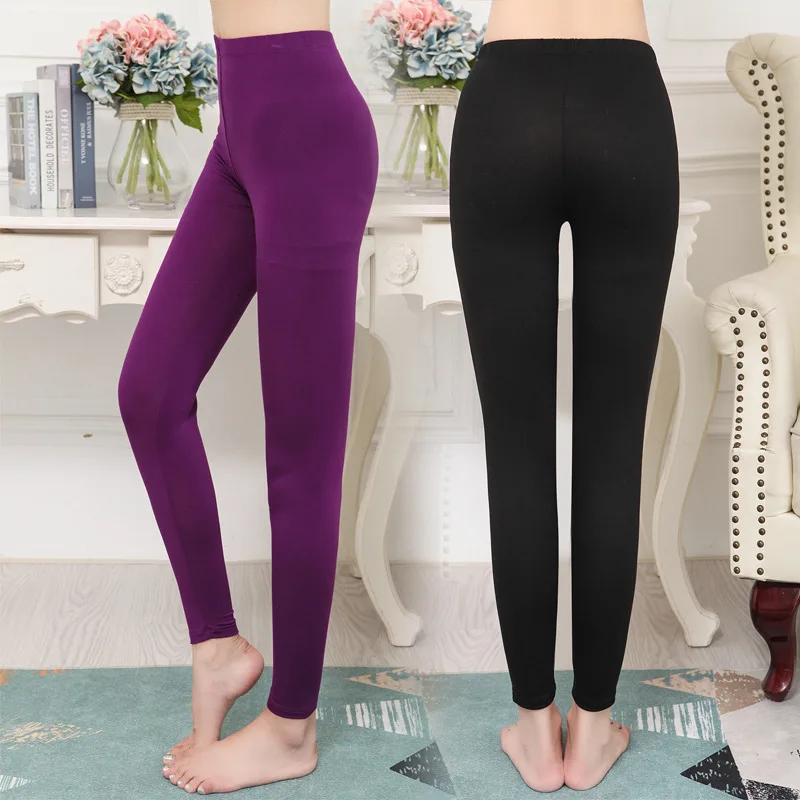 Хлопковые женские леггинсы, универсальные, большой размер, Капри, теплые штаны, тонкие, ультра-тянущиеся, узкие брюки