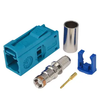 

10 PCS Fakra Z Crimp Waterblue /5021 Neutral Coding Jack Female Connector for Coaxial Cable RG58 LMR195