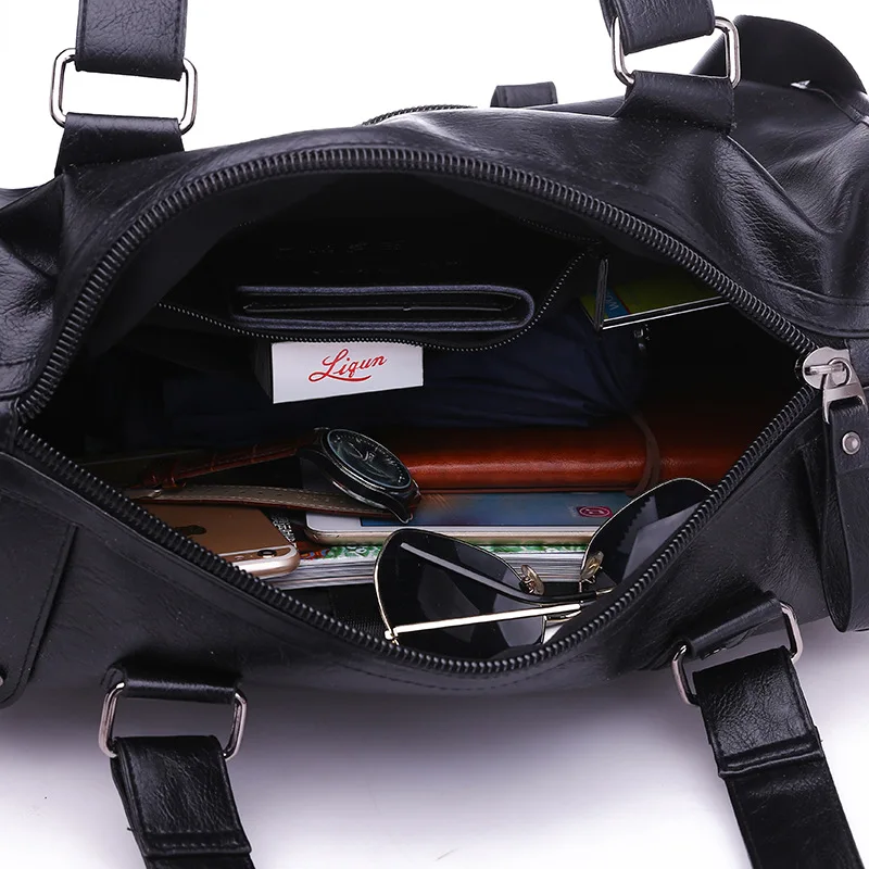 Men's Leather Travel Bag Large Duffle Business Big Fitness Shoulder Bags Carry on Weekend Handbag Luggage Pack Soft PU XA605ZC