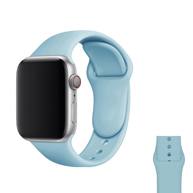 Silicone Strap For Apple Watch Band  7 41mm/45mm Series 6 SE 5 4 42mm/44mm Rubber Wristband iWatch 3 2 1 38/40mm Smart Bracelet 43