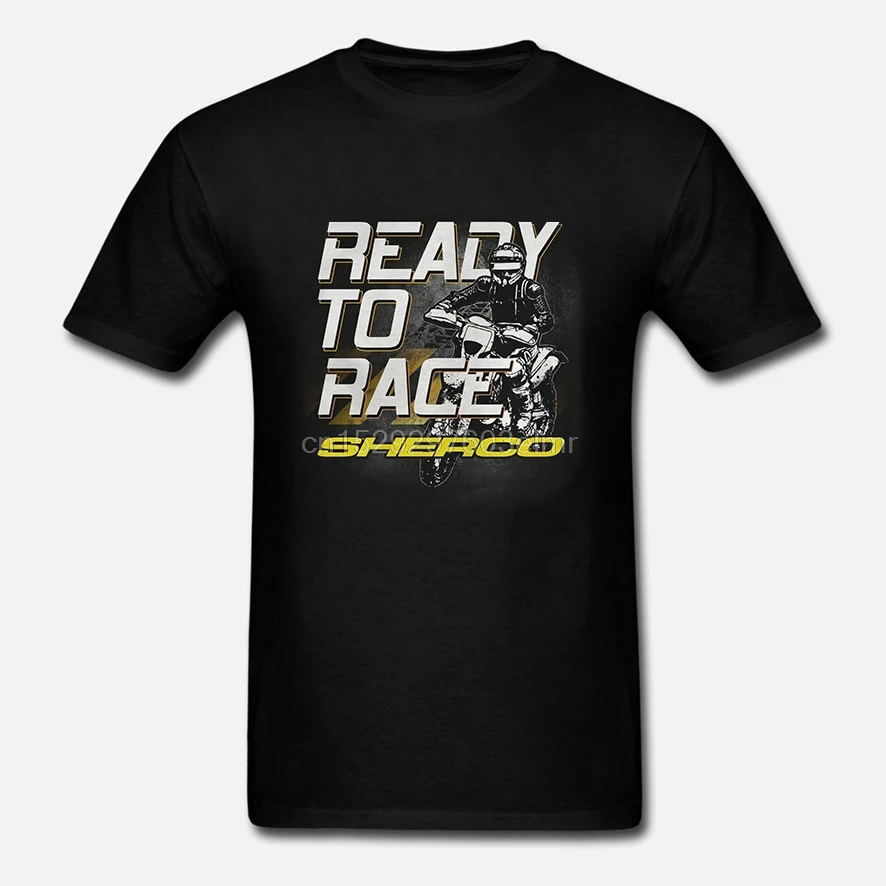 Funny Men t shirt Women novelty tshirt READY TO RACE SHERCO cool T-Shirt | Мужская одежда