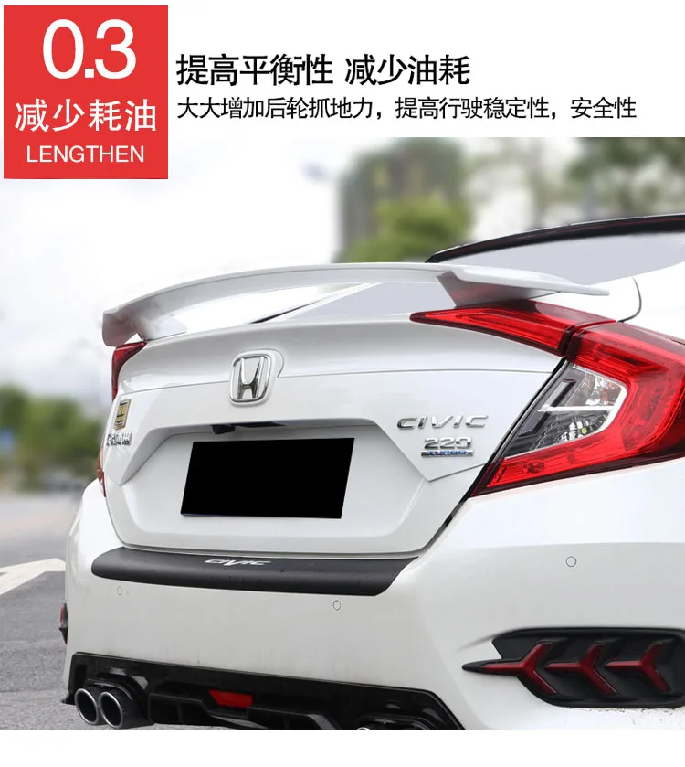 Подходит для Honda Civic 10 ABS удар задний спойлер заднего крыла