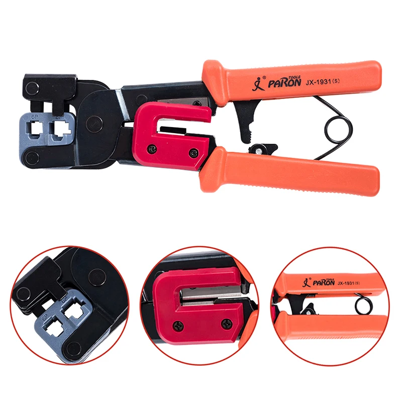 

PARON RJ45 Crimper Network Tools Pliers Modular 6P 8P RJ22 RJ11 RJ12 Multi Function Cable Stripper Pressing Clamp Tongs Clip