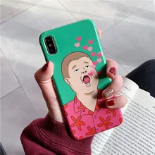 Coque de téléphone drôle amour coeur homme pour iphone XR XS Max Case 8 7 6s 6 plus 11 Pro Max couverture arrière mode dessin animé étuis souples Capa(China)