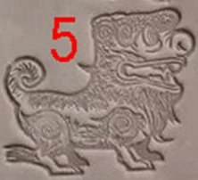 NO5 Специальный кожаный-девять различных поз формы дракона ручной работы уникальный дизайн кожа рабочие инструменты штемпели для резного орнамента штамп ремесло - Цвет: NO5