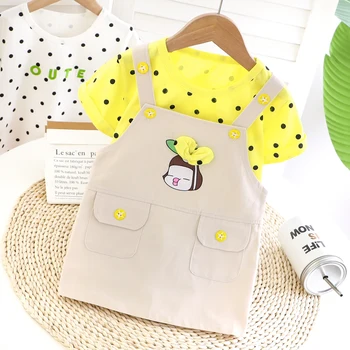 

summer baby boys clothing sets 2PCS cotton short sleeved+strap pants tracksuit clothes casual clothes set Costume