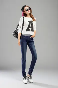 

2020 Summer Hot Selling Women's Middle Waist Slimming Elastic Waist Jeans