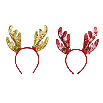 

12Pcs Christmas Headband Sequins Snowflake Shape Headband Children Adult Holiday Decoration Dress Up Props