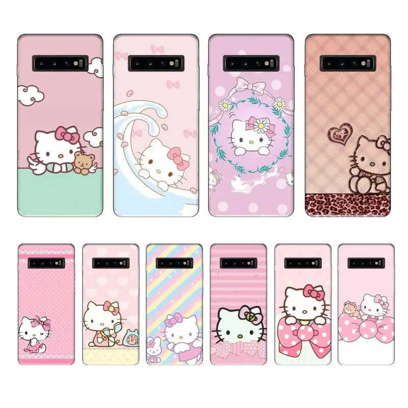 

Ivits hello kitty luxury brand case coque fundas for samsung galaxy S8 S9 S10e S20 PLUS J6 J600 cases cover