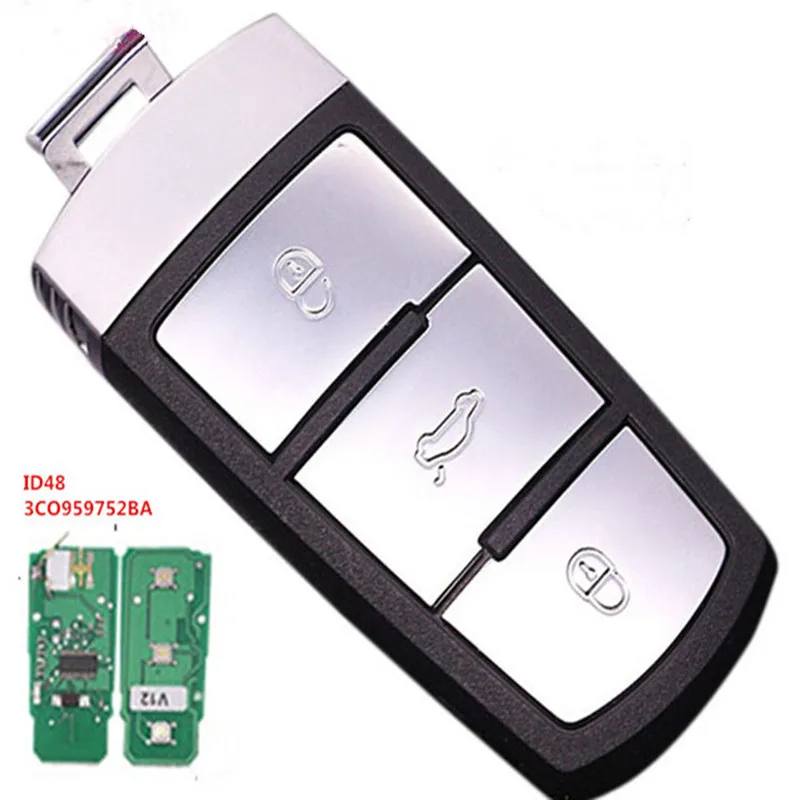 Wilongda 3 кнопки Auto key 433 МГц 3CO959752BA ID48 чип для Volkswagen vw Magotan Passat ключи 2005 2006 2007 2008 2009 2010|chip