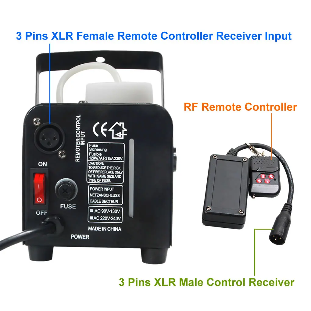Portable 3 Pins XLR Wireless Remote Control Receiver for Smoke Fog Machine DJ Stage Controller Receptor Fogging 400W 900 1500W
