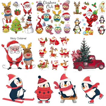

Prajna Christmas Tree Vinyl Heat Transfers Christmas Patches Iron-on Thermal Patches For Kid Clothing DIY Baby Clothes Appliques