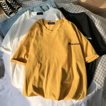 

Summer T-shirts Women Short Sleeve Tees Letter Printed Casual Simple Unisex Couples Tshirts Womens Trendy Ins Harajuku Loose New