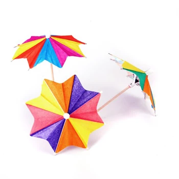 

Promotion! Approx. 145Pcs of Eight-Square Paper Cocktail Drink Sticks Parasol Umbrella Picks
