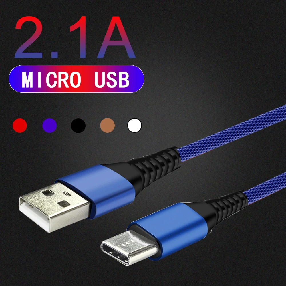 Usb type-C кабель для samsung для Xiaomi Redmi Note 7 2.1A провод для быстрой зарядки USB-C зарядное устройство для мобильного телефона USBC type-c кабель 1 м