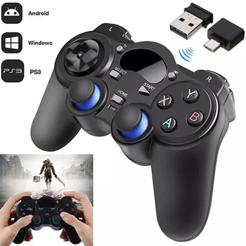 

EastVita 2.4G Wireless Android Gamepad For PS3 / PC / Android / TV Box Game Controller With Micro USB OTG Converter Adapter