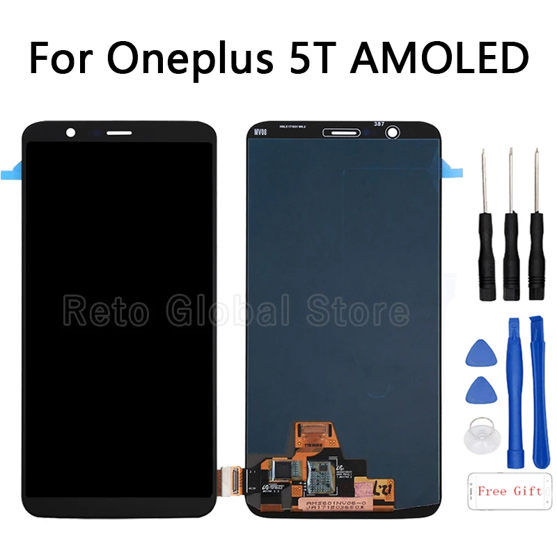 

6.01" For Original OnePlus 5T lcd display+touch Screen Digital Assembly replacement for OnePlus 5T A5010 lcd display Repair kit