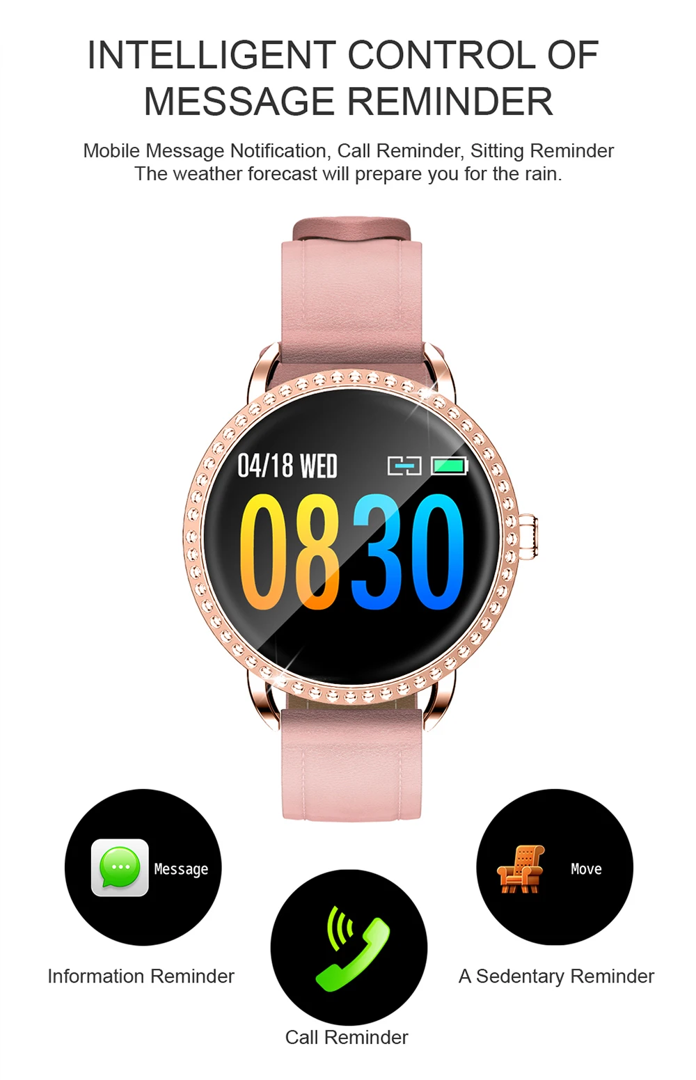 H7 Смарт-часы для женщин IP67 водонепроницаемый монитор сердечного ритма кровяного давления фитнес-трекер Браслет Для Xiaomi huawei PK H2 KW10