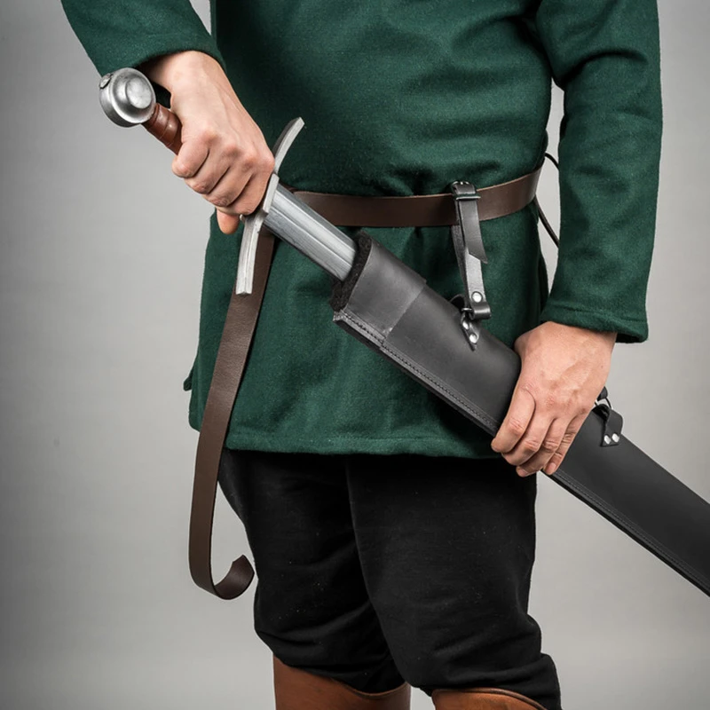 Medieval Viking Leather Sword Scabbard Sheath Holder Saxon Knight Cosplay Costume Accessory Larp Waist Belt Holster Prop For Men Cosplay Costumes Aliexpress