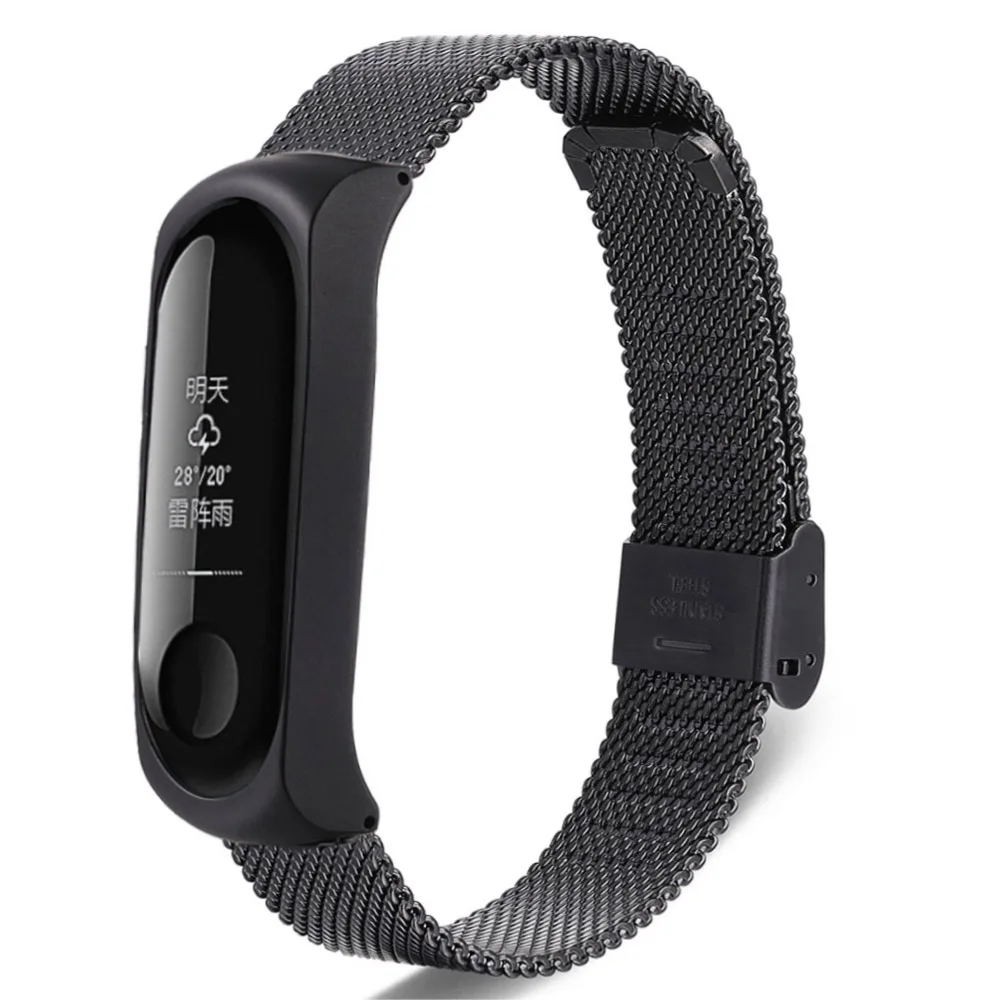 Ремешок из нержавеющей стали для xiaomi Mi band 3 4 5 металлический браслет Миланская
