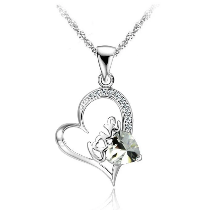 Ювелирные изделия из серебра 925 пробы с кулоном в виде сердца