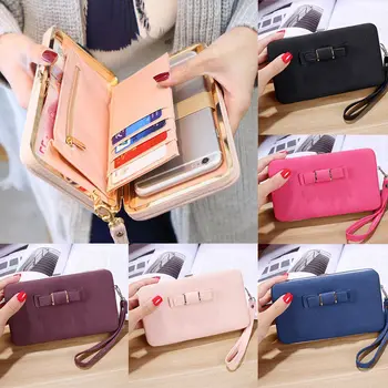 

Girl Women Lady PU Leather Long Wallet Clutch Zipper Up Card Holder Credit Card Wallet Women Box Handbag Bag