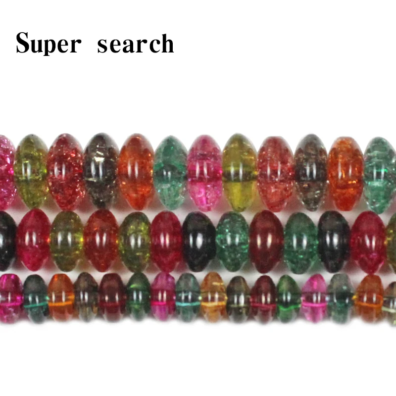

15" Strand 6/8/10 color crack Flat Round Crystal Glass Abacus Beads Natural Stone Beads For Jewelry Bracelets Making DIY