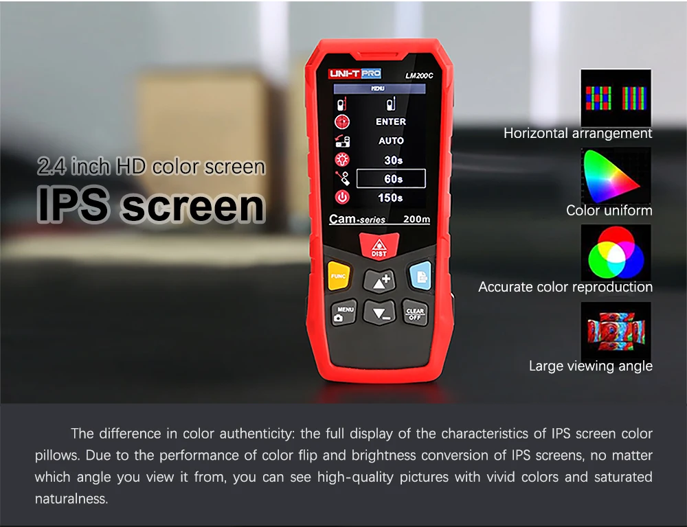 Лазерный дальномер UNI-T 80/120/200 м высокая точность электронный Правитель Открытый Применение LM80C/LM120C/LM200C камера цветной экран IP65