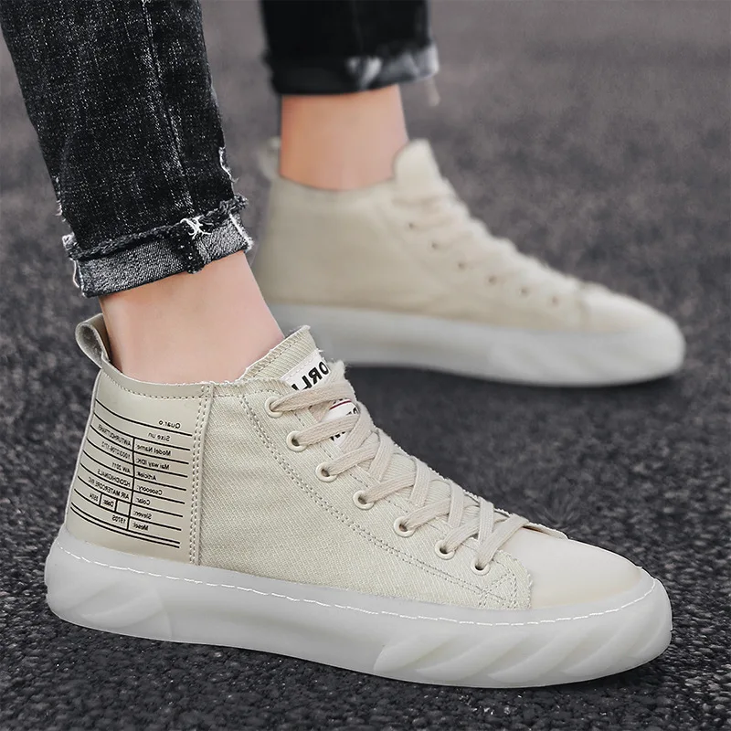 

Hight-top MEN'S Canvas Shoes Summer Breathable 2019 New Style Skate Shoes Korean-style Men Autumn Casual Shoe Versatile Trendy S