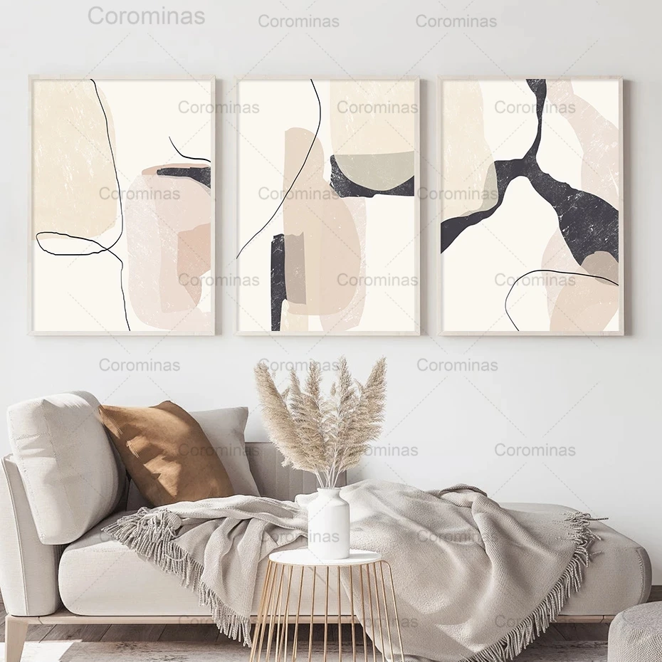 

Abstract Beige Marble Geometric Graphics Canvas Paintings Posters and Prints Wall Art Giclee Artwork for Living Room Home Decor