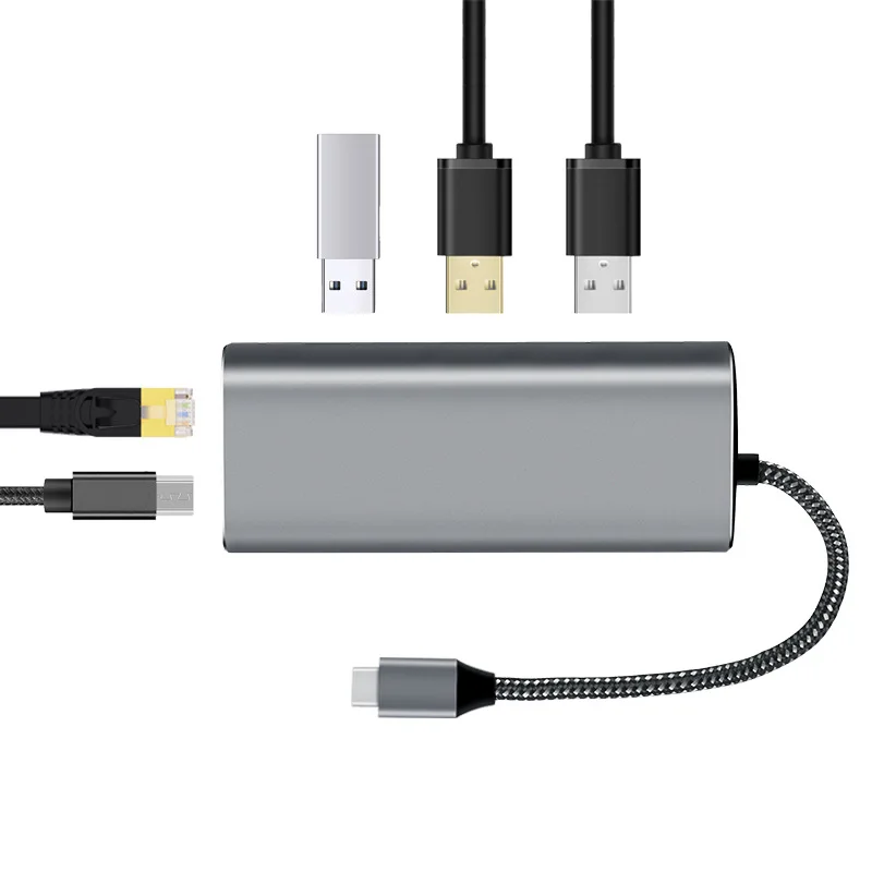 Тип usb-C USB концентратор с Тип C RJ45 Ethernet сеть usb 3,0 Micro 5A адаптер Thunderbolt 3 для MacBook Pro samsung S8 S9 huawei