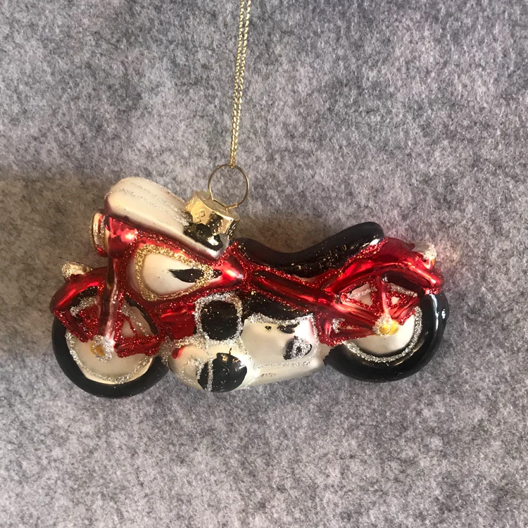 

Christmas Tree Decoration Glass Creative Pendant Mall Arrangement Gift Foreign Trade 3 Inch Motorcycle