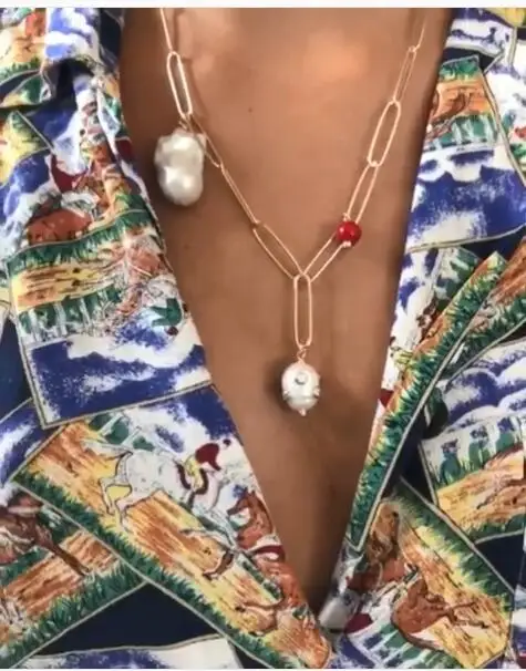 Bijuteria массивная цепочка из пресноводного жемчуга puka shell сглаза Очаровательное ожерелье для женщин корейский стиль женские украшения