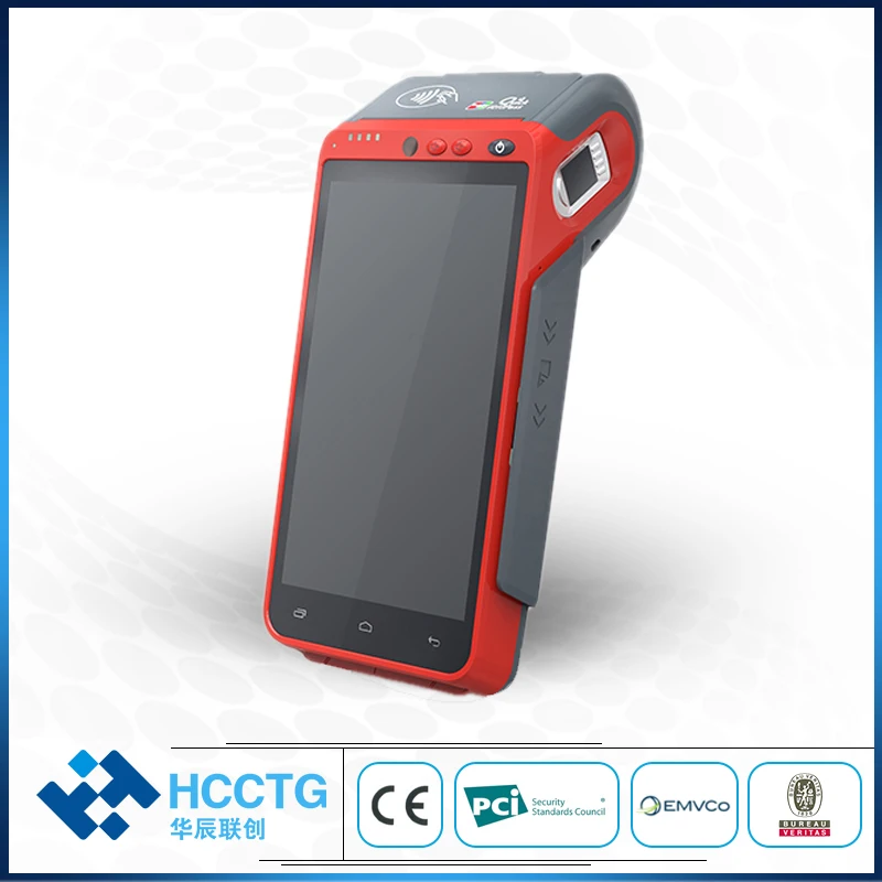 Android платеж GPRS Wifi Bluetooth 4G QR-код терминал умный ручной POS с идентификацией отпечатка