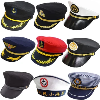 

Men Sailor Cap Performance Retro Navy Hats Female England Student Captain Police Caps Male Admiral Military Caps