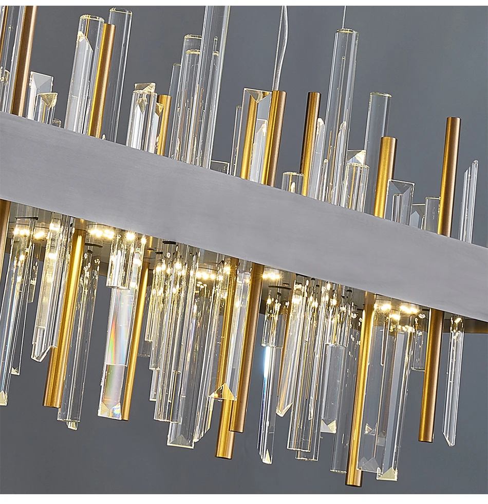 Gold/Black Rectangle Crystal Chandelier