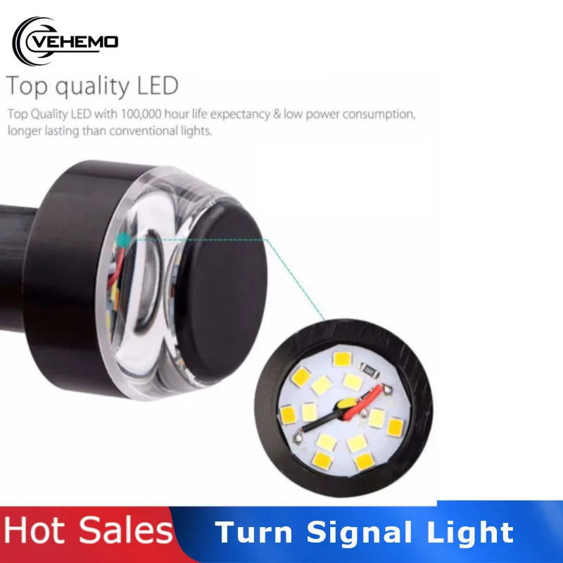 

Vehemo Indicator Light Signal Lamp Turn Signal Light Motorcycle Flowing Super Bright Amber Light Replacement Refit Motorbike