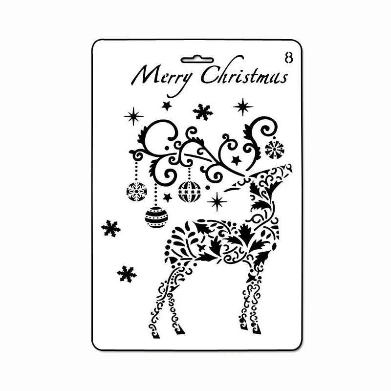 

Christmas Moose Decor Layering Stencils For Wall Stencil Reusable Scrapbooking Stencils Embossing Paper Card Christmas Stencils