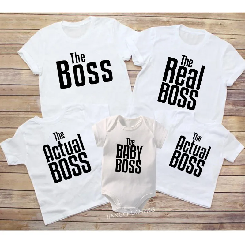 Funny Family Matching T-shirts Summer Cotton Matching Mom Dad and Kids Shirts Baby Bodysuits Family Picture Outfits Gift Clothes 5